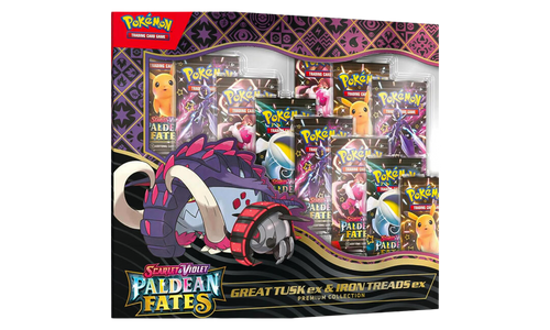 2025 Pokémon Scarlet & Violet "Paldean Fates Great Tusk ex & Iron Treads ex Premium Collection Box" POKE048